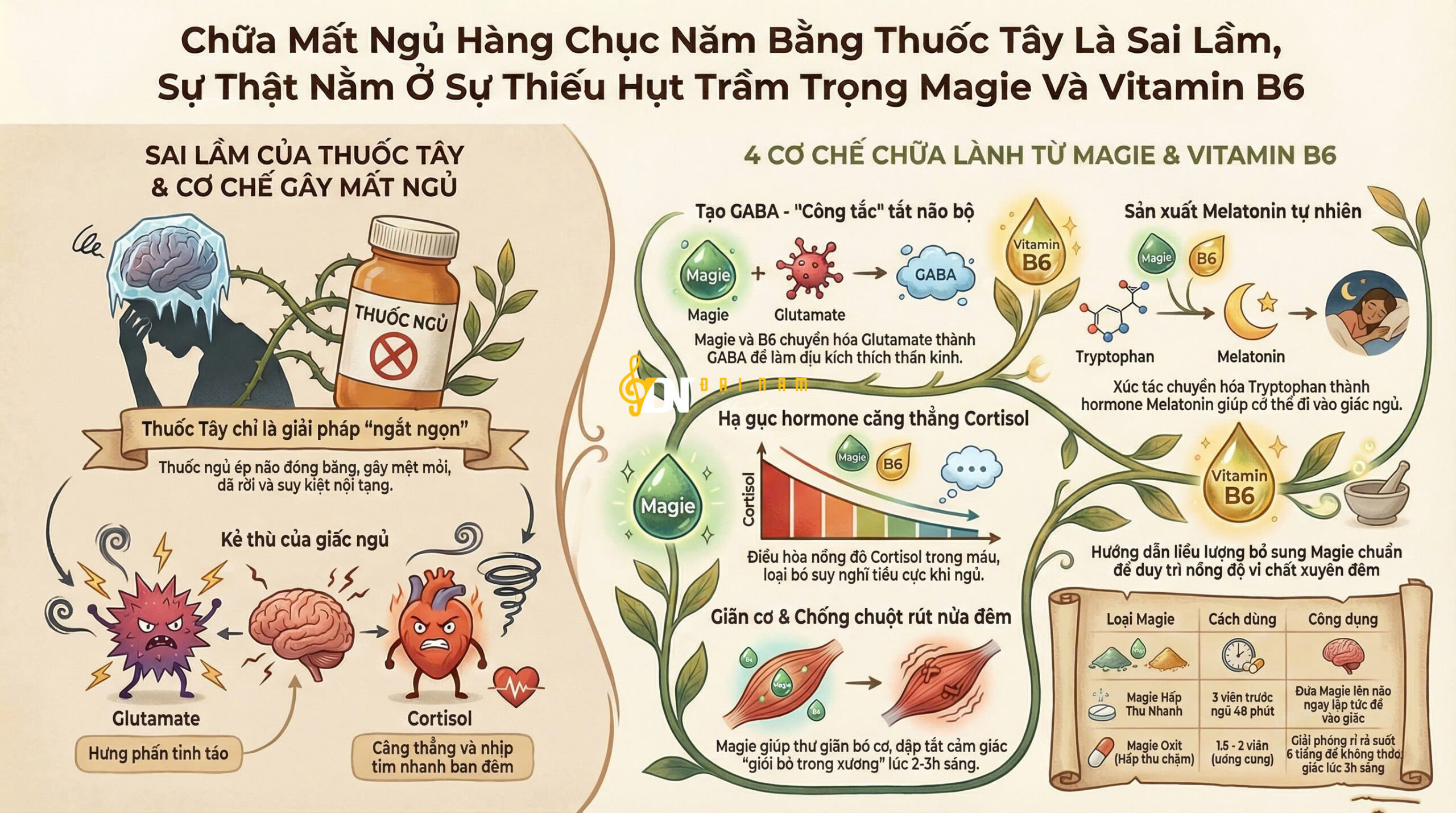 Chữa Mất Ngủ Hàng Chục Năm Bằng Thuốc Tây Là Sai Lầm, Sự Thật Nằm Ở Sự Thiếu Hụt Trầm Trọng Magie Và Vitamin B6