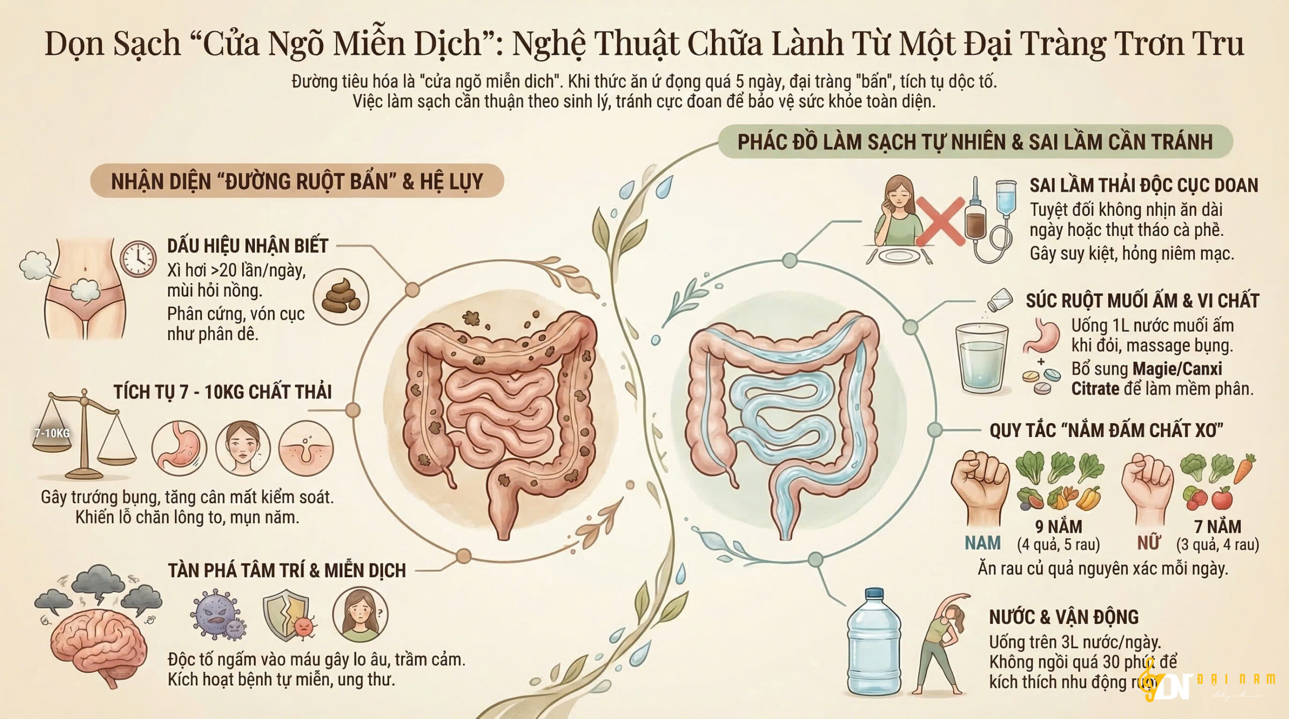 Dọn Sạch “Cửa Ngõ Miễn Dịch”: Nghệ Thuật Chữa Lành Cơ Thể Bắt Đầu Từ Một Đại Tràng Trơn Tru.