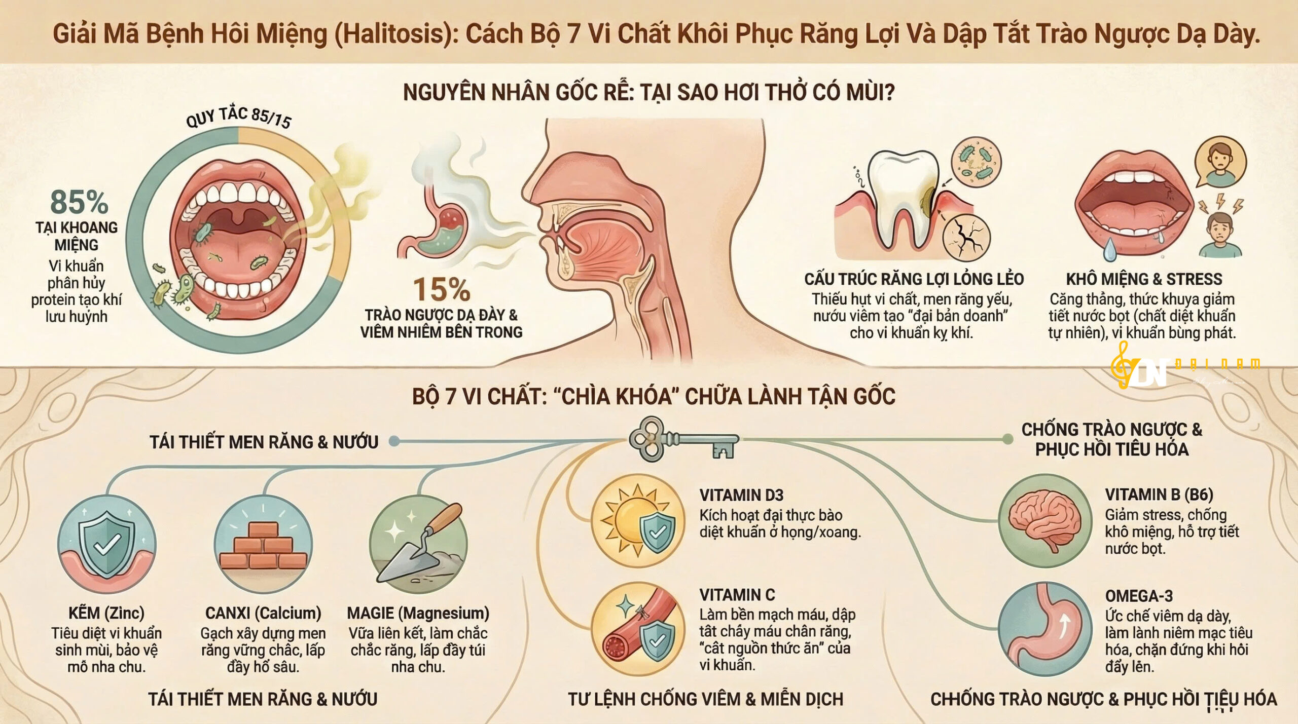 Giải Mã Bệnh Hôi Miệng (Halitosis): Cách Bộ 7 Vi Chất Khôi Phục Răng Lợi Và Dập Tắt Trào Ngược Dạ Dày.