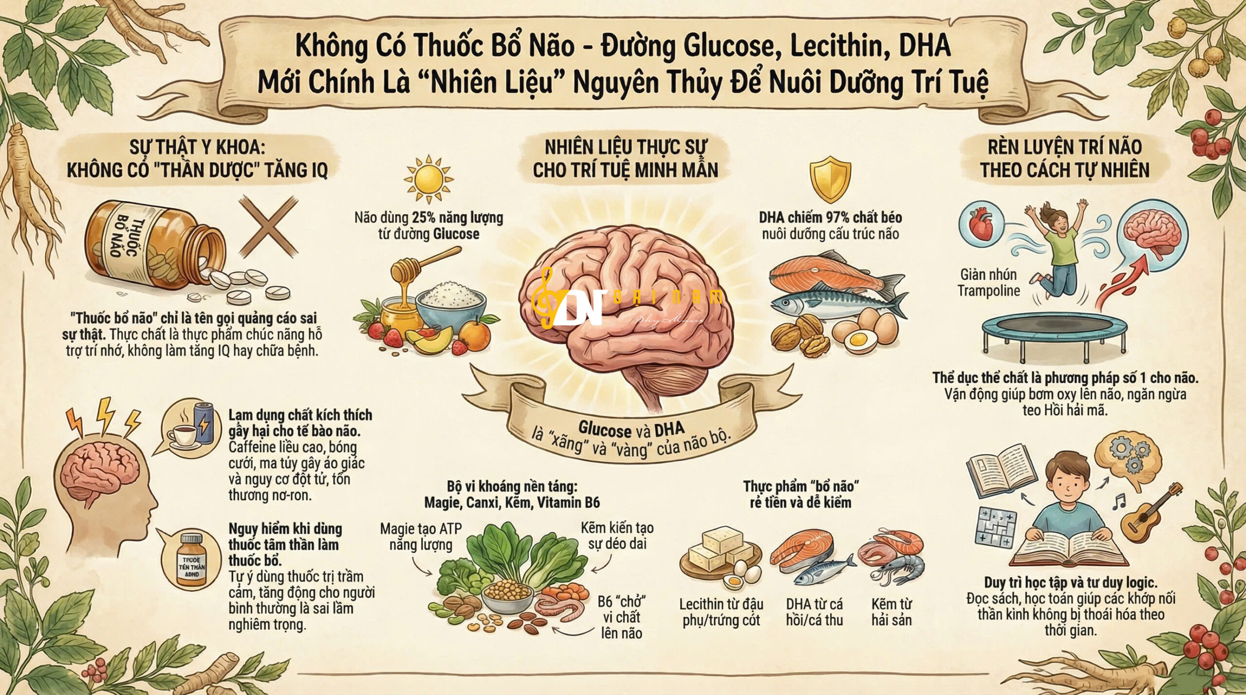 Không Có Thuốc Bổ Não – Đường Glucose, Lecithin, DHA Mới Chính Là “Nhiên Liệu” Nguyên Thủy Để Nuôi Dưỡng Trí Tuệ
