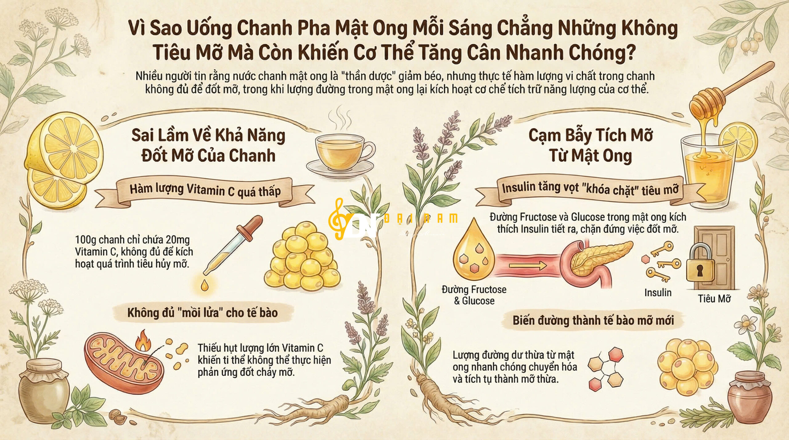 Vì Sao Uống Chanh Pha Mật Ong Mỗi Sáng Chẳng Những Không Tiêu Mỡ Mà Còn Khiến Cơ Thể Tăng Cân Nhanh Chóng?