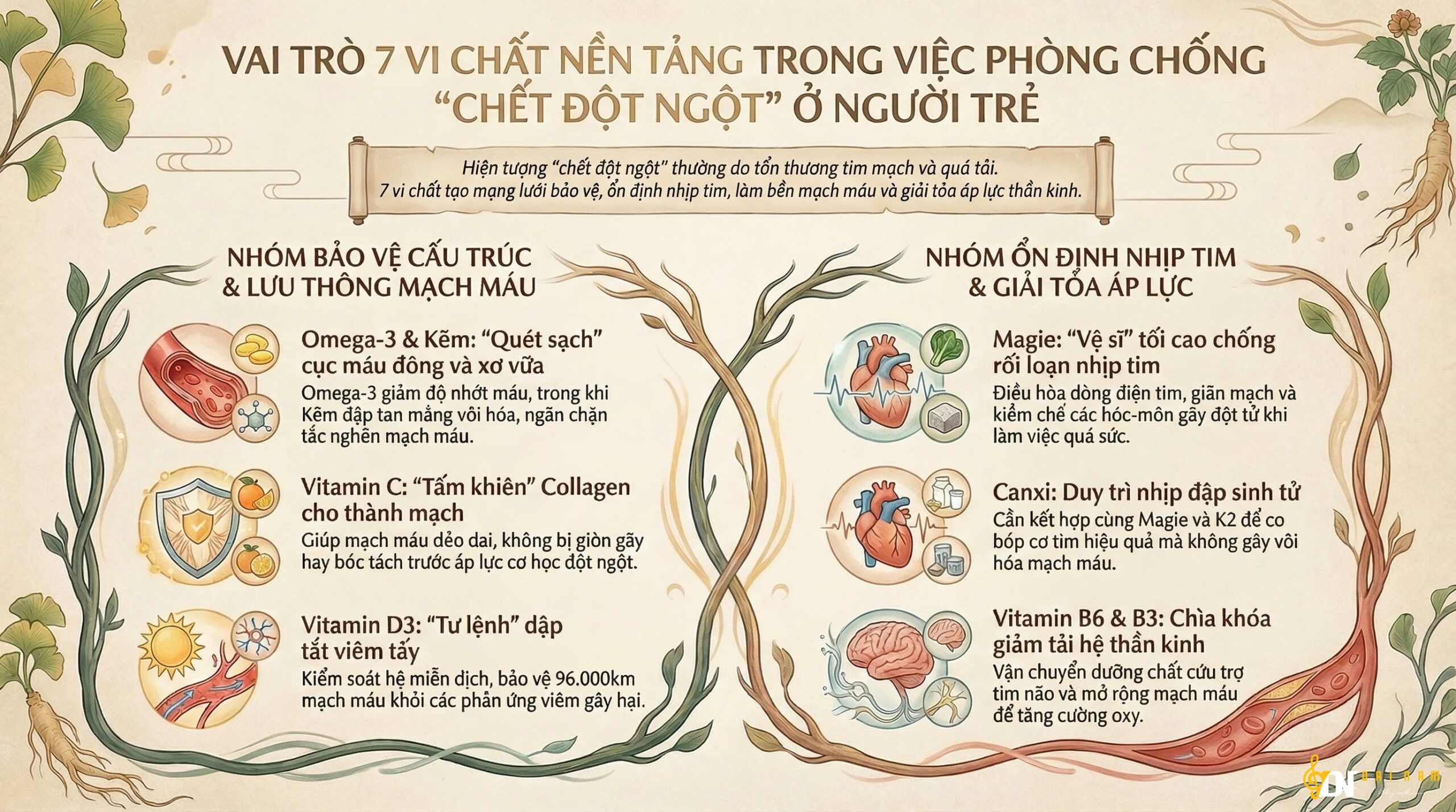 Vai trò 7 vi chất nền tảng trong việc phòng chống “Chết đột ngột” ở người trẻ