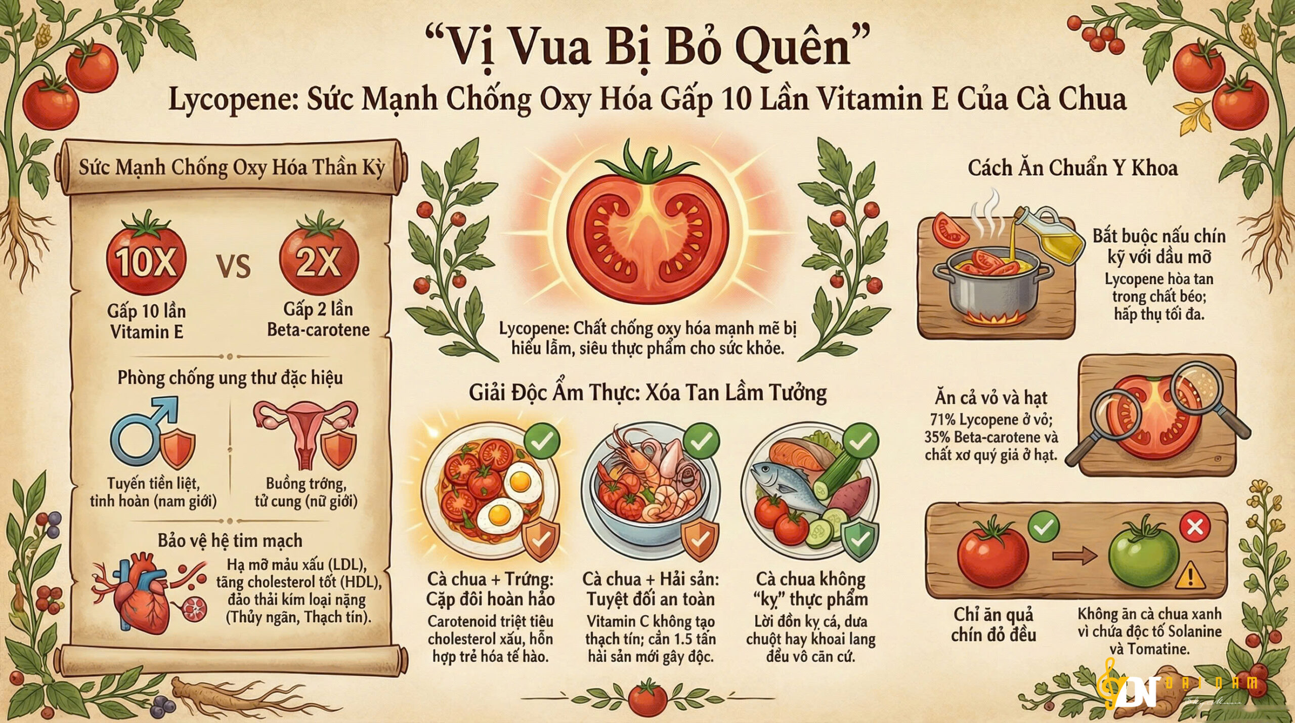 “Vị Vua Bị Bỏ Quên” Lycopene: Sức Mạnh Chống Oxy Hóa Gấp 10 Lần Vitamin E Của Cà Chua