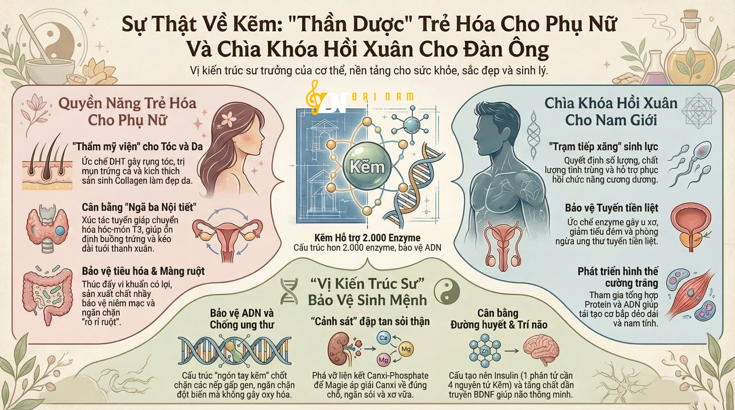 Sự Thật Về Kẽm: “Thần Dược” Trẻ Hóa Cho Phụ Nữ Và Chìa Khóa Hồi Xuân Cho Đàn Ông