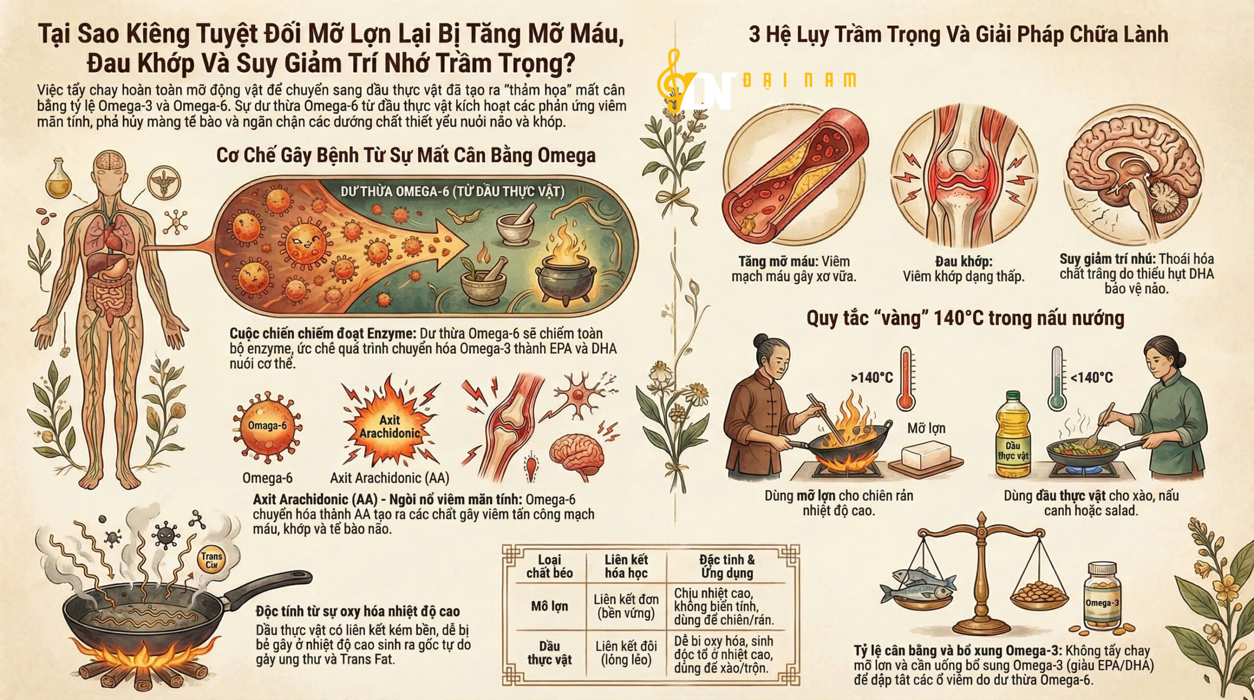 Tại Sao Kiêng Tuyệt Đối Mỡ Lợn Lại Bị Tăng Mỡ Máu, Đau Khớp Và Suy Giảm Trí Nhớ Trầm Trọng?
